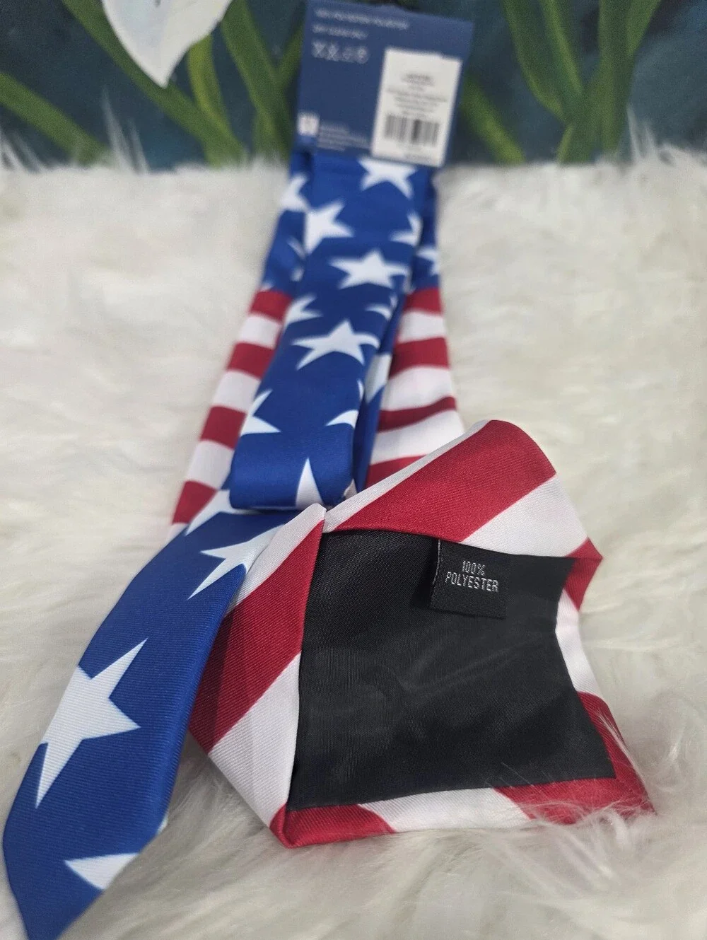 NWT Patriotic Red White & Blue Stars & Stripes Neck Tie. The striped pattern